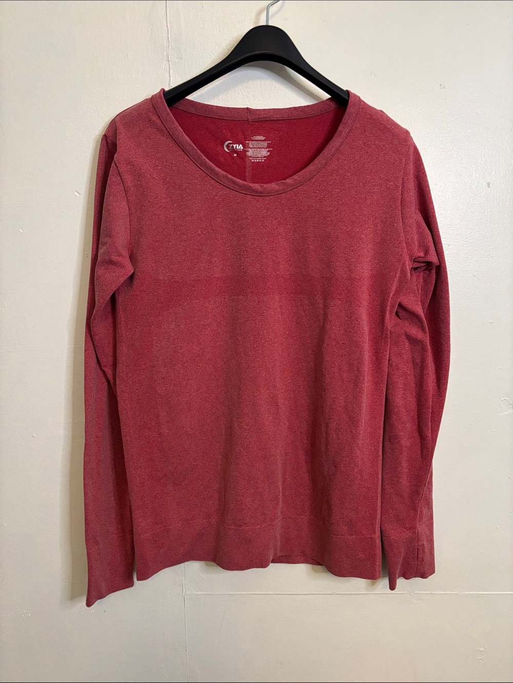 ZYIA Long Sleeve Tee in Rose Red
